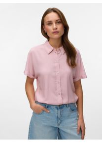 V&eacute;ro Moda Kurzarmbluse VERO MODA "VMALICE SS SHIRT WVN NOOS", Damen, Gr. XS, bleached mauve stripes:selma hellwei&szlig;, Web, Obermaterial: 100% Viskose, gestreift, normal, Blusen Kurzarmbluse, Viskose