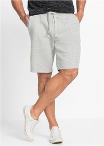 Sweatbermudas bonprix, Herren, Gr. 44/46, N-Gr, hellgrau meliert, angeraute Sweatware, Obermaterial: 95% Baumwolle, 5% Viskose, meliert, unifarben, regular fit kniefrei, Hosen Sweatbermudas, elastischer Bund und seitlichen Einstecktaschen