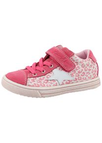 Sneaker Lurchi "Salita", M&auml;dchen, Gr. 31, rosa (rosa, wei&szlig;), Lederimitat, Textil, Veloursleder, Antik-Look, kontrastfarbene Details, Schuhe Sneaker, Schn&uuml;rer im Animal-Look, Gr&ouml;&szlig;enschablone zum Download