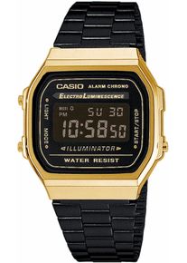 Chronograph CASIO VINTAGE, schwarz (schwarz, goldfarben), Armbanduhren, Damen, Chronograph, Quarzuhr, Armbanduhr,Damenuhr, Herrenuhr, Digitaluhr, Edelstahlarmband