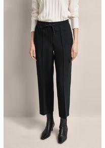 Stoffhose Bugatti, Damen, Gr. 44, Normalgr&ouml;&szlig;en, schwarz, 40% Polyacryl, 31% Polyester, 22% Viskose, 7% Elasthan, unifarben, normal, Hosen Stoffhose, mit Cargotaschen