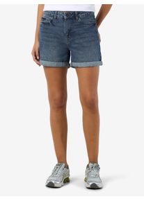 Shorts Noisy may "NMSMILEY NW SHORTS VI060MB NOOS", Damen, Gr. XL, N-Gr, medium blau denim, Web, Obermaterial: 100% Baumwolle, unifarben, relaxed fit ca. Mitte Oberschenkel, Hosen Shorts