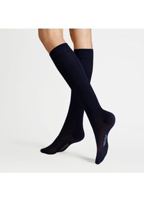 Kniestr&uuml;mpfe Hudson "RELAX FINE", Damen, Gr. 39-42, marine, Baumwollmischung, normal, Socken Kniestr&uuml;mpfe, Baumwoll-Mix, verst&auml;rke Spitze und Ferse