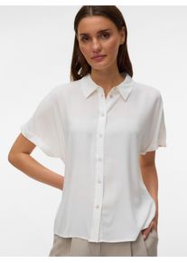 V&eacute;ro Moda Kurzarmbluse VERO MODA "VMALICE SS SHIRT WVN NOOS", Damen, Gr. XL, snow wei&szlig;, Web, Obermaterial: 100% Viskose, unifarben, normal, Blusen Kurzarmbluse, Viskose