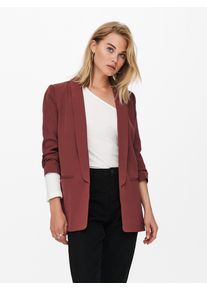 Kurzblazer Only "ONLELLY 3/4 LIFE BLAZER TLR NOOS", Damen, Gr. 36S, rot (sable), Web, Obermaterial: 95% Polyester, 5% Elasthan, unifarben, sehr figurbetont normal, Blazer Kurzblazer, Materialmix, regular fit
