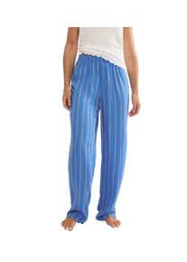 Pyjamahose Triumph "Mix & Match Trousers Viscose 01", Damen, Gr. 46, N-Gr, blau combination, Web, Obermaterial: 100% Viskose, bequem lang, Hosen Pyjamahose, Gummizug, gestreift, leicht