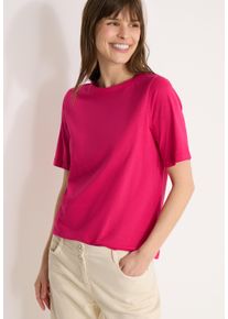 Kurzarmshirt Cecil, Damen, Gr. XS (36), beetroot pink, Jersey, Obermaterial: 100% Baumwolle, unifarben, normal h&uuml;ftbedeckend, Rundhals, Shirts Kurzarmshirt, aus weicher Baumwolle, Topseller