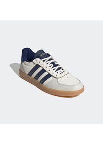 Sneaker adidas Sportswear "BREAKNET SLEEK", Damen, Gr. 42,5, wei&szlig; (core wei&szlig;, dunkelblau, royal blau), Leder, Synthetik, Schuhe Sneaker