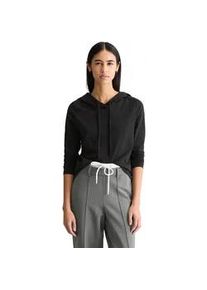 Marc O'Polo Langarmshirt MARC O'POLO DENIM "aus weichem Single Jersey", Damen, Gr. XS, schwarz, Obermaterial: 100% Baumwolle, unifarben, Basic, relaxed fit, normaler Saum, Shirts Langarmshirt