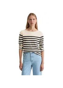 Marc O'Polo Langarmshirt MARC O'POLO "aus Slubjersey", Damen, Gr. L, dunkelblau, Obermaterial: 100% Baumwolle, gestreift, Basic, regular fit, U-Boot-Ausschnitt, normaler Saum, Shirts Langarmshirt