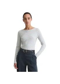 Marc O'Polo Langarmshirt MARC O'POLO "aus Slubjersey", Damen, Gr. XS, light blau, Obermaterial: 100% Baumwolle, gestreift, Basic, regular fit, U-Boot-Ausschnitt, normaler Saum, Shirts Langarmshirt