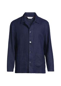 LANDS' END Hemdjacke aus reinem Leinen, Herren,  Blau, by Lands' End