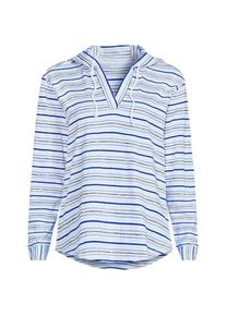 LANDS' END Flammgarn-Kapuzenshirt, Damen,  Blau, Baumwolle, by Lands' End