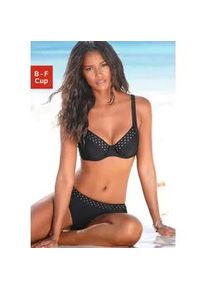 B&uuml;gel-Bikini Lascana, Damen, Gr. 44, Cup C, schwarz, Polyamid, unifarben, Bikini-Sets B&uuml;gel-Bikini, mit Ziernieten