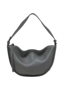 Marc O'Polo Umh&auml;ngetasche MARC O'POLO "im Slouchy-Shape mit festem Boden", Damen, Gr. B/H/T: 31cm x 16cm x 8cm, castlerock, Leder, unifarben, Taschen Umh&auml;ngetasche
