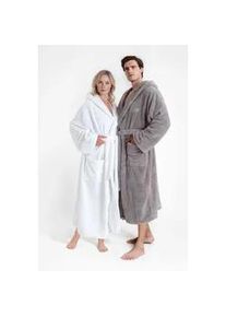 Unisex-Bademantel "Lovina, ideal f&uuml;r Sauna & Spa, Hotelbademantel, Morgenmantel" Gr. XL, grau, L:125cm, Microfaser, LeGer Home by Lena Gercke, Hausm&auml;ntel, kuschelig weicher Fleece, pl&uuml;sch, f&uuml;r Damen und Herren, XS-3XL
