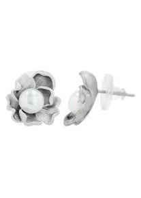 Adelia&acute;s Paar Ohrh&auml;nger ADELIA ́S "Damen Ohrstecker aus 925 Sterling Silber mit Blume und Perle", silber, Ohrringe, Damen, Damen, Silber 925 (Sterlingsilber)