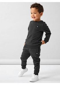Sweatshirt name it "NMMVIMO LS SWEAT BRU NOOS", Jungen, Gr. 92, blau (schwarz sapphire), angeraute Sweatware, Obermaterial: 60% Baumwolle, 40% Polyester, unifarben, regular fit h&uuml;ftlang, Rundhals, Rippb&uuml;ndchen, Sweatshirts Sweatshirt
