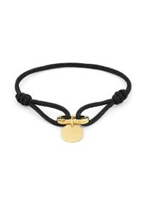 Armband Copenhagen Studios "Schmuck Geschenk Edelstahl Armkette Fabric Link", gelbgoldfarben, schwarz, Armb&auml;nder, Damen, 21cm, Edelstahl Nylon, Edelstahl, Nylon, Armband