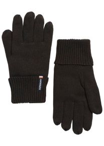 Strickhandschuhe Superdry "ESSENTIAL LOGO KNITTED GLOVES", Damen, schwarz, Strick, Materialmix, unifarben, Handschuhe Strickhandschuhe