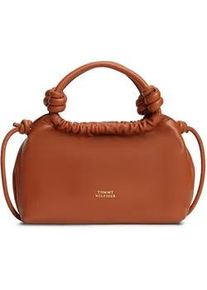Umh&auml;ngetasche Tommy Hilfiger "TH SOFT LEATHER MED CROSSOVER", Damen, Gr. B/H/T: 24cm x 17cm x 11cm, cognac, Leder, Taschen Umh&auml;ngetasche, Damen Schultertasch, Handtasche, Tragetasche mit Logoschriftzug