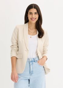 bonprix Blazer mit Knopfdetail, beige, Gr.38, Eleganter Blazer mit Knopfdetail
