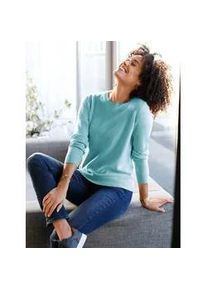 Rundhalspullover Classic Basics "Rundhals-Pullover", Damen, Gr. 56, blau (aqua), 100% Polyacryl, unifarben, Pullover Rundhalspullover