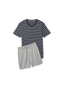 Tchibo - Shorty-Pyjama-Set - Herren - Gr. XXL - grau/gestreift