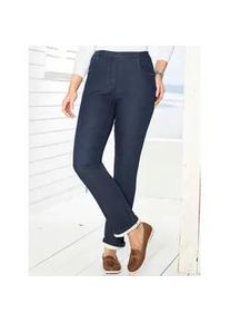 Thermojeans Classic Basics, Damen, Gr. 28, Kurzgr&ouml;&szlig;en, blau (dunkelblau), 81% Baumwolle, 17% Polyester, 2% Elasthan, unifarben, lang, Jeans Thermojeans