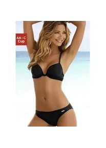 Push-Up-Bikini Bruno Banani, Damen, Gr. 32, Cup A, schwarz, Polyamid, unifarben, Bikini-Sets, mit Vorderverschluss