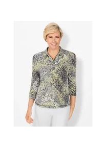 Poloshirt Classic Basics "Shirt", Damen, Gr. 50, gelb (vanille, bedruckt), 95% Viskose, 5% Elasthan, gemustert, mehrfarbig, Shirts