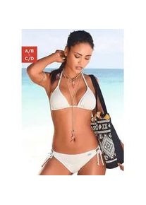 Triangel-Bikini Buffalo "Romance", Damen, Gr. 34, Cup A/B, beige (creme), Polyamid, strukturiert, unifarben, Bikini-Sets Triangel-Bikini, mit modischer Struktur