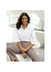 Schlupfbluse Inspirationen, Damen, Gr. 50, wei&szlig;, 50% Baumwolle, 50% Polyester, unifarben, V-Ausschnitt, Blusen Schlupfbluse