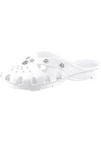 Badepantolette, Damen, Gr. 39, wei&szlig;, Gummi, Basic, Schuhe Badeschuh Clog