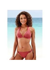 Triangel-Bikini-Top s.Oliver "Rome", Damen, Gr. 34, Cup A/B, rot (rostrot), Polyamid, unifarben, Bikini-Oberteile, mit breitem B&uuml;ndchen