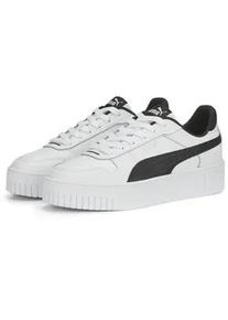 Sneaker Puma "Carina Street Sneakers Damen", Damen, Gr. 39, schwarz-wei&szlig; (wei&szlig; schwarz silber metallic), Obermaterial: Kuhleder, Synthetik, Leder; Futter: Synthetik, Textil; Innensohle: Textil; Laufsohle: Gummi, Schuhe Sneaker
