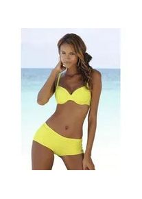 Bikini-Hotpants Buffalo "Happy", Damen, Gr. 44, N-Gr, gelb, Microfaser, Microfaser, Polyamid, unifarben, Badehosen, mit geflochtenem Zierg&uuml;rtel