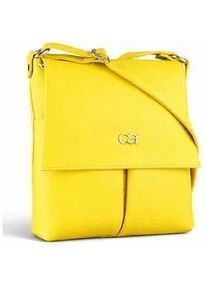 Umh&auml;ngetasche "M&uuml;nchen", Damen, Gr. B/H/T: 24cm x 24cm x 4cm onesize, gelb, Leder, Collezione Alessandro, Taschen Umh&auml;ngetasche, Echtes Leder mit vielen F&auml;chern