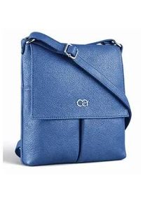 Umh&auml;ngetasche "M&uuml;nchen", Damen, Gr. B/H/T: 24cm x 24cm x 4cm onesize, blau, Leder, Collezione Alessandro, Taschen Umh&auml;ngetasche, Echtes Leder mit vielen F&auml;chern