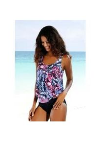 Oversize-Tankini Lascana, Damen, Gr. 54, N-Gr, bunt (schwarz, pink), Polyamid, bedruckt, Bikini-Sets, im fantasievollen Trend-Design