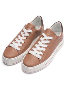 Plateausneaker Ara "CANBERRA", Damen, Gr. 5 (38), braun, mokka, Glattleder, unifarben mit Farbeinsatz, Schuhe Plateausneaker, Freizeitschuh, Halbschuh, Schn&uuml;rschuh in Komfortweite G (= weit)