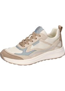Waldl&auml;ufer Sneaker WALDL&Auml;UFER "H-LAILA", Damen, Gr. 4,5 (37,5), beige, hellblau, Synthetik, Textil, Schuhe Sneaker, Keilsneaker, Komfortschuh in veganer Verarbeitung, H-Weite