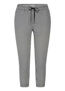 Schlupfchinohose KjBRAND "Susie XS", Damen, Gr. 46, N-Gr, schwarz, wei&szlig;, Web, Obermaterial: 80% Polyamid, 20% Elasthan, gemustert, ca. Mitte Wade, Hosen Schlupfchinohose