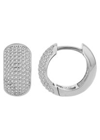 Adelia&acute;s Paar Creolen ADELIA&acute;S "Damen Ohrringe &iquest; Klappcreole aus 925 Silber mit Zirkonia", silber, Ohrringe, Damen, Silber 925 (Sterlingsilber), Paar Creolen