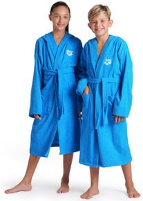 Bademantel arena "arena Kinder Junior Zeppelin Bademantel" Gr. 164, turquoise, wei&szlig;, L:108cm, Baumwolle, Hausm&auml;ntel, Bademantel, Bademantel, Kinder, M&auml;dchen, Jungen, Schwimmbad, weich, gem&uuml;tlich