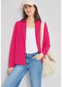 Sweatblazer Cecil, Damen, Gr. M (40), beetroot pink, Web, Obermaterial: 66% Viskose, 30% Polyester, 4% Elasthan. Futter: 100% Viskose, unifarben, l&auml;ssig geschnitten h&uuml;ftbedeckend, tiefer V-Ausschnitt, Blazer Sweatblazer, mit Knopfverschluss und Viskose