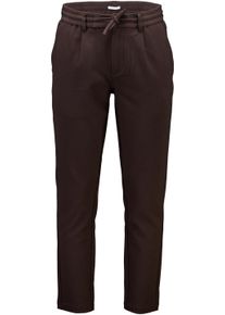 Chinohose LINDBERGH, Herren, Gr. S, N-Gr, braun melange, Web, Obermaterial: 67% Polyester, 30% Viskose, 3% Elasthan, meliert, regular fit lang, Hosen Chinohose, mit Taschen