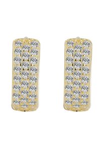 Adelia&acute;s Paar Creolen ADELIA&acute;S "Damen Ohrringe &iquest; Klappcreole aus 925 Silber mit Zirkonia", gold, Ohrringe, Damen, Silber 925 (Sterlingsilber), Paar Creolen