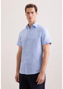 Leinenhemd Seidensticker "Schwarze Rose", Damen, Gr. S (37), normale &Auml;rmell&auml;ngen, hellblau, 100% Leinen, unifarben, slim fit, Hemden Leinenhemd, Slim 1/2 Kentkragen Uni