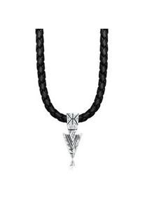 Kette mit Anh&auml;nger Kuzzoi "Herren Lederkette Arrow Pfeil Oxidiert 925 Silber" Gr. 50, silber, Halsketten, Herren, 50, ohne Stein, Silber 925 (Sterlingsilber), L: 50